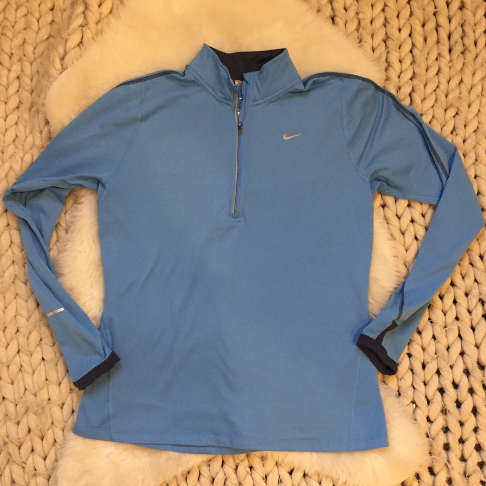Nike | Blue Dri-Fit Quarter Zip Thumbholes